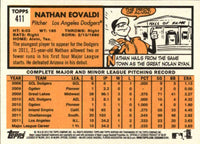 Los Angeles Dodgers 2012 Topps HERITAGE Series Team Set Featuring First Nathan Eovaldi Card Plus Don Mattingly Clayton Kershaw and Others