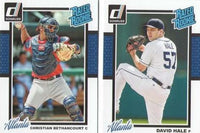 Atlanta Braves 2014 Donruss Complete Mint 9 Card Team Set with Chipper Jones, Evan Gattis+