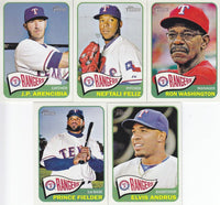 Texas Rangers 2014 Topps HERITAGE Series Complete Basic 14 Card Team Set with Prince Fielder and Elvis Andrus Plus