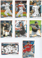 Miami Marlins 2014 Topps Complete Series One and Two Regular Issue 20 card Team Set with Giancarlo Stanton, Jose Fernandez and Christian Yelich Plus