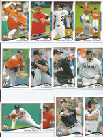 Miami Marlins 2014 Topps Complete Series One and Two Regular Issue 20 card Team Set with Giancarlo Stanton, Jose Fernandez and Christian Yelich Plus