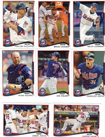 Minnesota Twins 2014 Topps Complete Series One and Two Regular Issue 18 card Team Set with Joe Mauer, Josh Willingham+