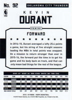 Kevin Durant 2015 2016 Hoops Basketball Series Mint Card #92