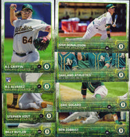 Oakland Athletics 2015 Topps Complete Series One and Two Regular Issue 23 card team set with Coco Crisp, Josh Reddick, Sonny Gray plus