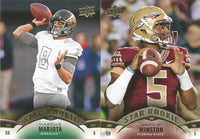 2015 Upper Deck Football Series Full 145 Card Set with Rookies, Stars and Hall of Famers in College Uniforms including Jameis Winston, Marcus Mariota, Emmitt Smith plus