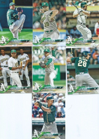 Oakland Athletics 2018 Topps Complete Series One and Two Regular Issue 20 card team set with Khris Davis, Jed Lowrie and Brandon Moss plus