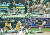 Oakland Athletics 2018 Topps Complete Series One and Two Regular Issue 20 card team set with Khris Davis, Jed Lowrie and Brandon Moss plus