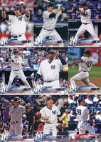 New York Yankees 2018 Topps Complete Mint Hand Collated 32 Card Team Set with 4 Different Aaron Judge 2nd Year Cards including his Future Stars All Star Rookie Cup Card