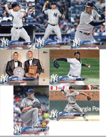 New York Yankees 2018 Topps Complete Mint Hand Collated 32 Card Team Set with 4 Different Aaron Judge 2nd Year Cards including his Future Stars All Star Rookie Cup Card