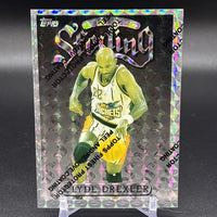 Clyde Drexler 1996 1997 Topps Finest Sterling Uncommon Silver Refractor Series Mint Card #121