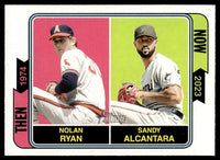 Nolan Ryan Sandy Alcantara 2023 Topps Heritage Then & Now Series Mint Card #TAN-9