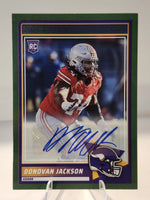 Donovan Jackson 2025 Panini Score Football Green Autographed Rookie Card #90