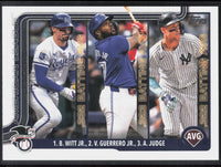 Aaron Judge, Witt and Guerrero 2025 Topps AL Batting Average Leaders Series Mint Card #345
