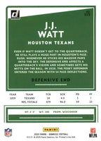 Houston Texans 2020 Donruss Factory Sealed Team Set with J.J. Watt and Rookie Cards of Coulter and Ross Blacklock Plus