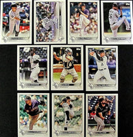 Colorado Rockies 2022 Topps Hand Collated 20 Card Team Set Featuring Charlie Blackmon and Trevor Story with Rookie Cards of Ryan Vilade, Ryan Feltner and Colton Welker Plus