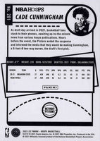 Cade Cunningham 2021 2022 Hoops Basketball Series Mint Rookie Card #201