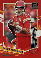 Patrick Mahomes 2023 Panini Donruss Threads Series Mint Insert Card #DTH-PM Featuring an Authentic Red Jersey Swatch
