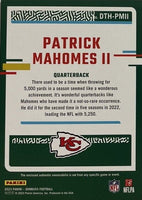 Patrick Mahomes 2023 Panini Donruss Threads Series Mint Insert Card #DTH-PM Featuring an Authentic Red Jersey Swatch