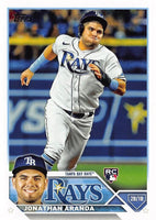 Tampa Bay Rays 2023 Topps Complete Series One and Two Regular Issue 16 Card Team Set