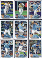Tampa Bay Rays 2023 Topps Complete Series One and Two Regular Issue 16 Card Team Set