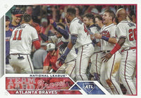 Atlanta Braves 2023 Topps Complete Mint Hand Collated 19 Card Team Set Featuring Rookie Cards of Michael Harris and Vaughn Grissom Plus