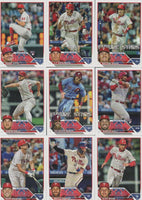 Philadelphia Phillies 2023 Topps Complete Mint Hand Collated 25 Card Team Set with 4 Rookie and 2 Future Stars Cards Plus Bryce Harper, Rhys Hoskins and Others