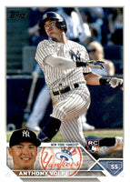 New York Yankees 2023 Topps Complete Mint Hand Collated 20 Card Team Set Featuring Aaron Judge and Gerrit Cole Plus Rookie Cards of Oswaldo Cabrera, Anthony Volpe and Oswaldo Peraza