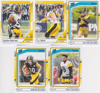 Pittsburgh Steelers 2024 Donruss Factory Sealed 13 Card Team Set Featuring Pat Freiermuth and Najee Harris with Rated Rookie Cards of Payton Wilson, Roman Wilson and Troy Fautanu Plus