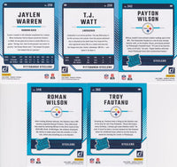 Pittsburgh Steelers 2024 Donruss Factory Sealed 13 Card Team Set Featuring Pat Freiermuth and Najee Harris with Rated Rookie Cards of Payton Wilson, Roman Wilson and Troy Fautanu Plus