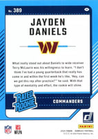 Jayden Daniels 2024 Panini Donruss Series Mint Rated Rookie Card #389 Picturing this Washington Commanders Star QB in his Red Jersey