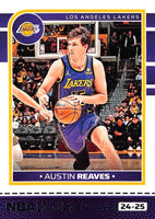 Austin Reaves 2024 2025 Panini HOOPS Series Mint Card #138 picturing him in his Purple Los Angeles Lakers Jersey