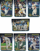 Milwaukee Brewers 2024 Topps Complete Mint Hand Collated 18 Card Team Set with Christian Yelich Plus