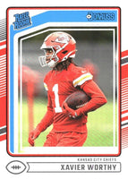 Kansas City Chiefs 2024 Donruss Factory Sealed Team Set Featuring Patrick Mahomes, Travis Kelce and Chris Jones with Xavier Worthy Rated Rookie Card Plus