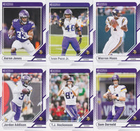 Minnesota Vikings 2024 Donruss Factory Sealed Team Set Featuring Rated Rookie Cards of JJ McCarthy and Dallas Turner with Justin Jefferson and Brett Favre Plus