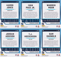 Minnesota Vikings 2024 Donruss Factory Sealed Team Set Featuring Rated Rookie Cards of JJ McCarthy and Dallas Turner with Justin Jefferson and Brett Favre Plus