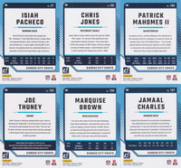 Kansas City Chiefs 2024 Donruss Factory Sealed Team Set Featuring Patrick Mahomes, Travis Kelce and Chris Jones with Xavier Worthy Rated Rookie Card Plus