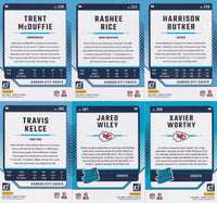 Kansas City Chiefs 2024 Donruss Factory Sealed Team Set Featuring Patrick Mahomes, Travis Kelce and Chris Jones with Xavier Worthy Rated Rookie Card Plus