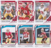 San Francisco 49ers 2024 Donruss Factory Sealed Team Set Featuring Brock Purdy, Christian McCaffrey and George Kittle Plus Ricky Pearsall and 2 Other Rated Rookie Cards