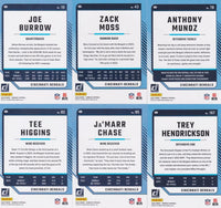 Cincinnati Bengals 2024 Donruss Factory Sealed Team Set Featuring Joe Burrow Ja'Marr Chase and Trey Hendrickson Plus 3 Rated Rookie Cards