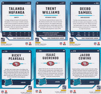 San Francisco 49ers 2024 Donruss Factory Sealed Team Set Featuring Brock Purdy, Christian McCaffrey and George Kittle Plus Ricky Pearsall and 2 Other Rated Rookie Cards