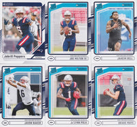 New England Patriots 2024 Donruss Factory Sealed Team Set Featuring 5 Rated Rookie Cards including Drake Maye Rookie Card #379 with Christian Gonzalez, Rhamondre Stevenson and Mike Vrabel Plus