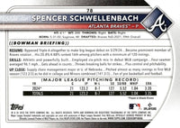 Atlanta Braves 2025 Bowman Complete Mint 12 Card Team Set made by Topps with Stars Austin Riley, Matt Olson, Chris Sales and Ronald Acuna Jr., Plus Spencer Schwellenbach Rookie and 5 Top Prospect Cards