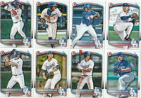 Los Angeles Dodgers 2025 Bowman Series 16 Card Team Set made by Topps Featuring Yoshinobu Yamamoto, Shohei Ohtani, Freddie Freeman, Mookie Betts, Rookies and Prospect Cards