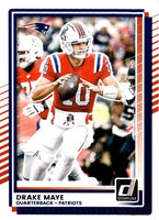 New England Patriots 2025 Donruss Factory Sealed Team Set Featuring Drake Maye and Stefon Diggs with Rated Rookie Cards of Kyle Williams, TreVeyon Henderson and Will Campbell Plus