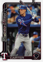 Texas Rangers 2025 Topps Complete Mint 18 Card Hand Collated Team Set Featuring Evan Carter Future Stars, Corey Seager and Marcus Semien with Dustin Harris, Kumar Rocker and Walter Pennington Rookie Cards Plus