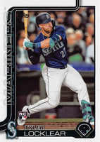 Seattle Mariners 2025 Topps Complete Mint 19 Card Hand Collated Team Set Featuring Cal Raleigh and Julio Rodríguez with Rookie Cards of Tyler Locklear, Ryan Bliss and Troy Taylor Plus