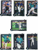 Seattle Mariners 2025 Topps Complete Mint 19 Card Hand Collated Team Set Featuring Cal Raleigh and Julio Rodríguez with Rookie Cards of Tyler Locklear, Ryan Bliss and Troy Taylor Plus
