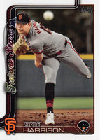 San Francisco Giants 2025 Topps Complete Mint 20 Card Team Set Featuring a Kyle Harrison Future Stars Card with Rookie Cards of Grant McCray, Trevor McDonald, Spencer Bivens and Hayden Birdsong Plus