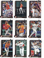 Houston Astros 2025 Topps Complete Mint Hand Collated 21 Card Team Set with Jose Altuve, Jeremy Peña, Yordan Alvarez, Justin Verlander and Rookie Cards of Pedro León, Shay Whitcomb and Zach Dezenzo Plus