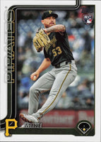 Pittsburgh Pirates 2025 Topps Complete Mint 22 Card Hand Collated Team Set Featuring Paul Skenes Topps All Star Rookie Cup Card and Rookie Cards of Billy Cook, Mike Burrows and Nick Yorke Plus